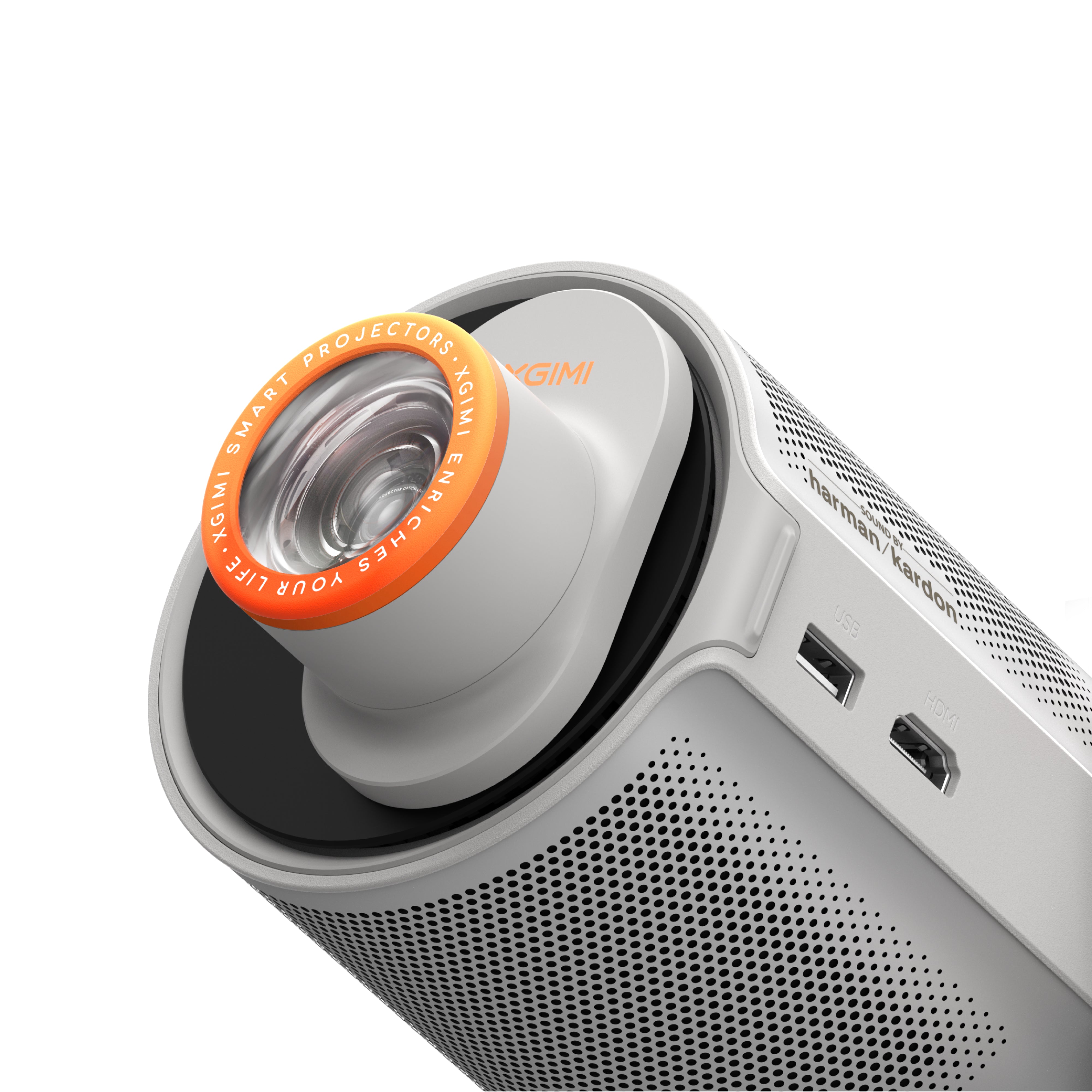 Le vidéoprojecteur portable XGIMI MoGo 4 avec batterie rechargeable est équipé d'un filtre créatif magnétique « Coucher de soleil » pour une ambiance onirique et romantique.