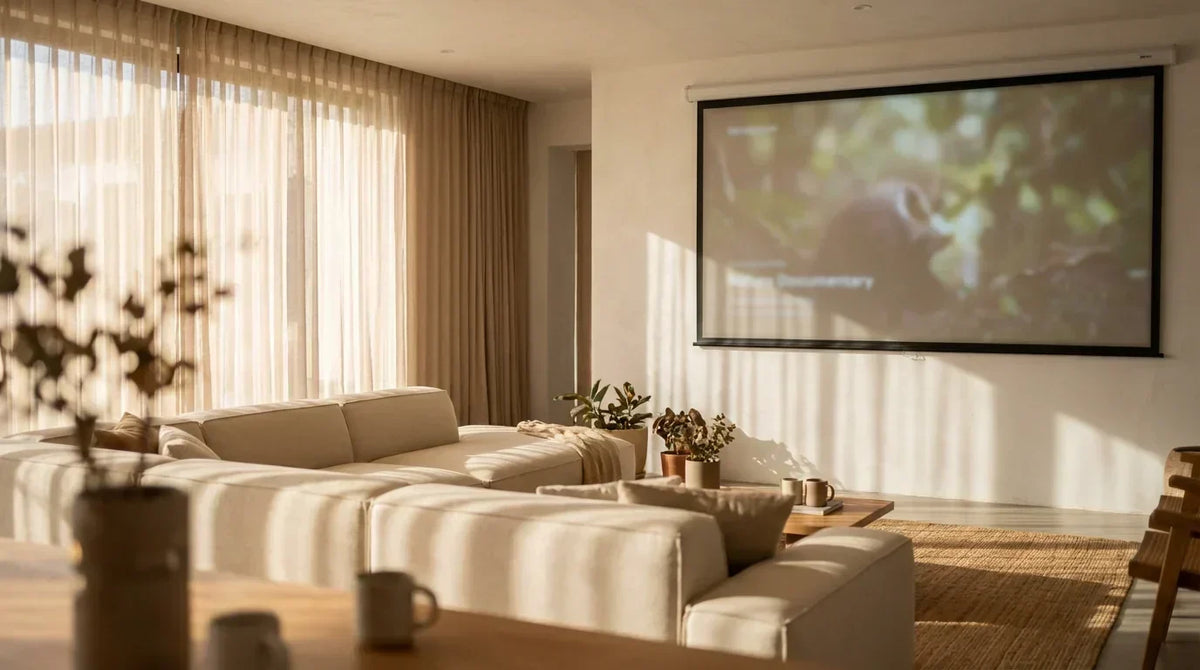 Vidéoprojecteur en journée : regarder des films dans une pièce lumineuse sans fermer les rideaux