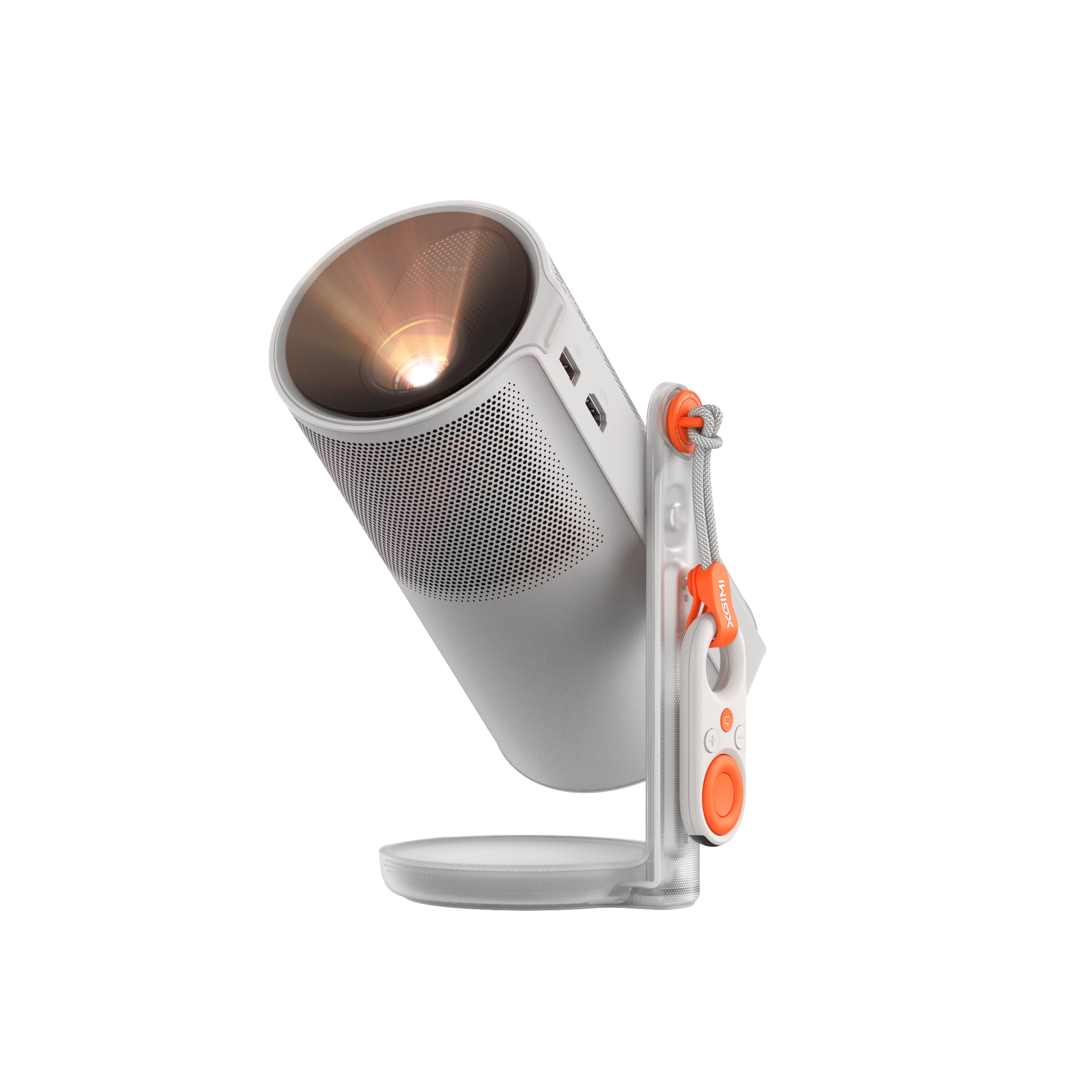 Équipé d'un support rotatif à 360°, le MoGo 4 peut projeter sur n'importe quel écran, mur, plafond ou surface de tente, etc. Vous pouvez profiter de vod films allongé sur le canapé ou dans votre lit.