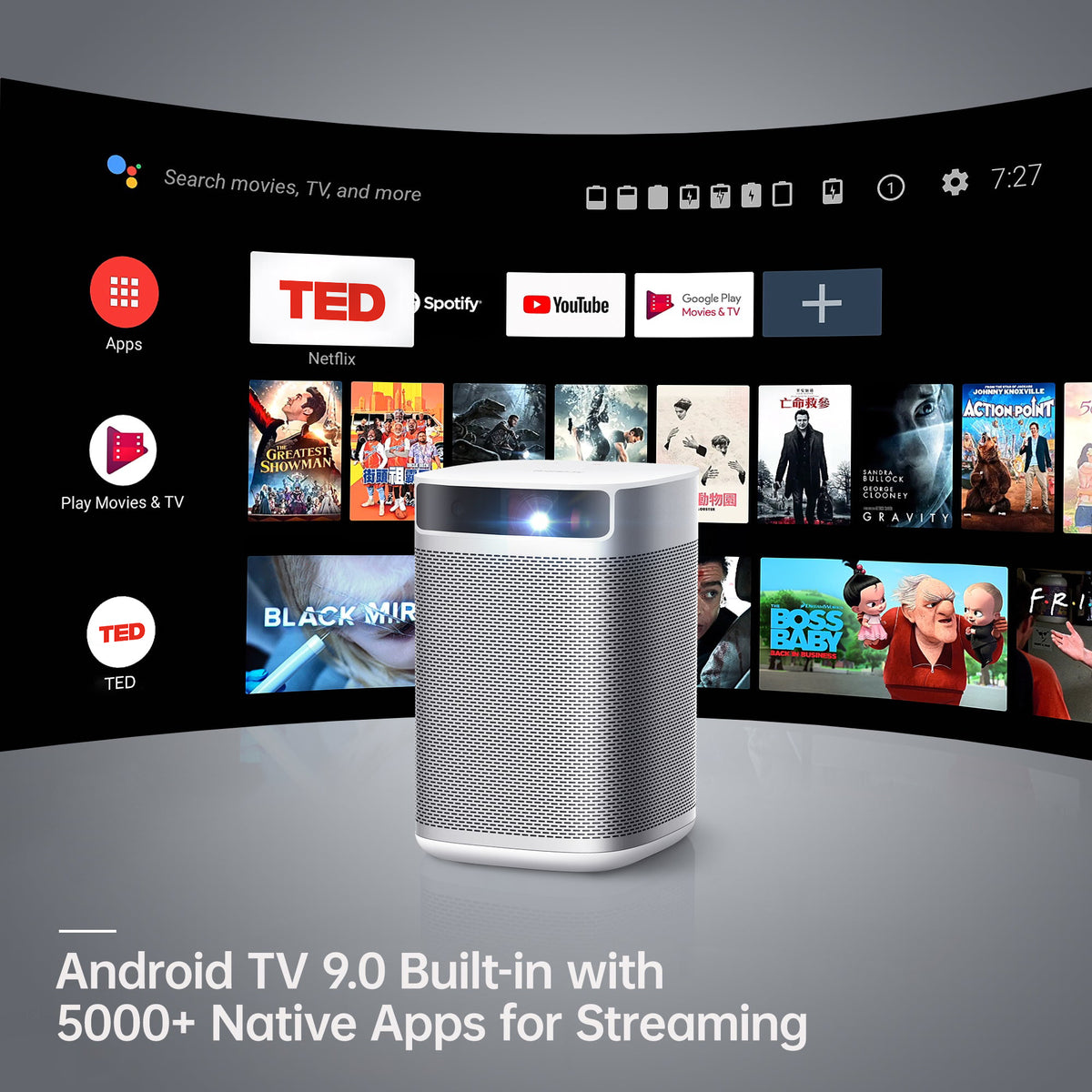 MoGo Pro - pico projecteur 1080p - Android TV™ OS Built-in